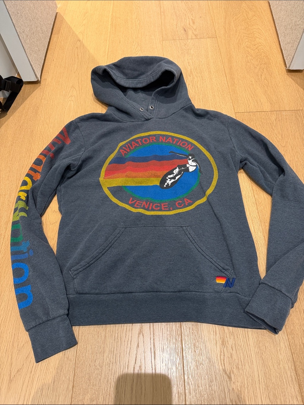 Aviator Nation charcoal Pullover Hoodie size small- unisex